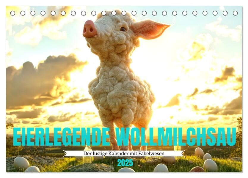 Eierlegende Wollmilchsau der lustige Kalender mit Fabelwesen (Tischkalender 2025 DIN A5 quer), CALVENDO Monatskalender