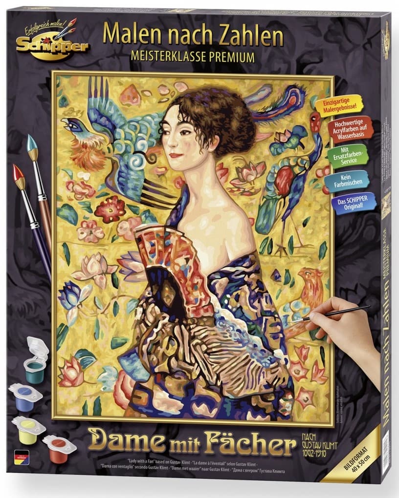 Schipper 609130915 - Malen nach Zahlen, Gustav Klimt, Dame mit Fächer, 40 x 50 cm