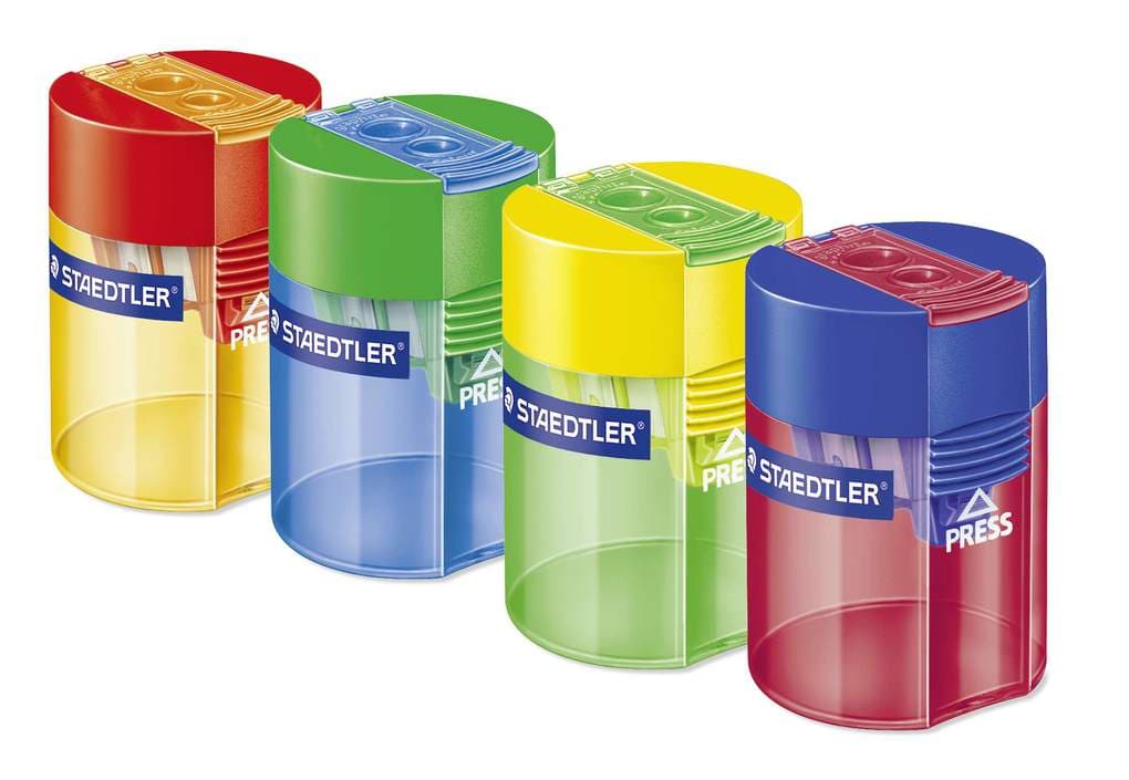 STAEDTLER Schreib- und Zeichbedarf Doppelspitzdose farbig sortiert, 1 Stück