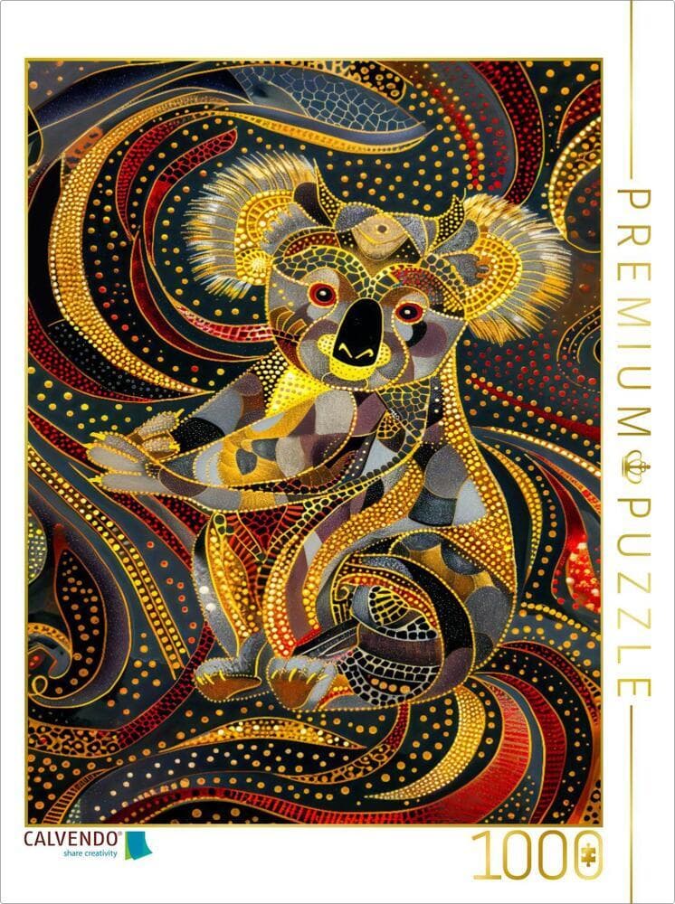 CALVENDO Puzzle Koala im Stile der Aborigine-Kunst | 1000 Teile Lege-Größe 64x48cm Foto-Puzzle für g