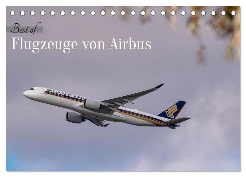 Flugzeuge von Airbus 2025 (Tischkalender 2025 DIN A5 quer), CALVENDO Monatskalender