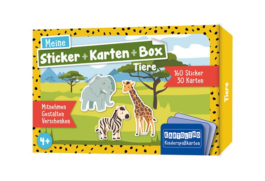 Meine Sticker + Karten + Box - Tiere
