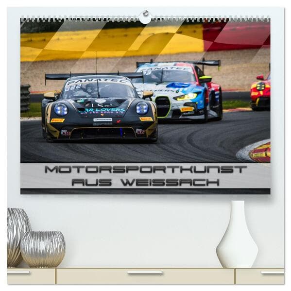 Motorsportkunst aus Weissach (hochwertiger Premium Wandkalender 2025 DIN A2 quer), Kunstdruck in Hochglanz