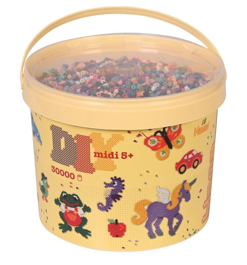 Hama 181-67 - Eimer mit ca. 30000 Midi-Bügelperlen, Volltonmix