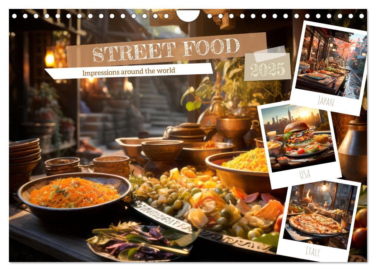 STREET FOOD Impressions around the world (Wall Calendar 2025 DIN A4 landscape), CALVENDO 12 Month Wall Calendar