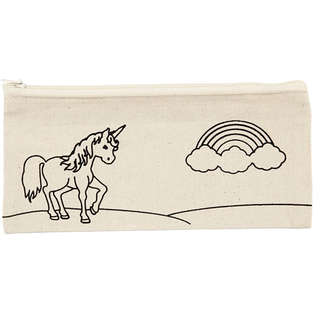 Creativ Company Mäppchen, Einhörner, Größe 21x9 cm, 245 g, Hellnatur, 1 Stk