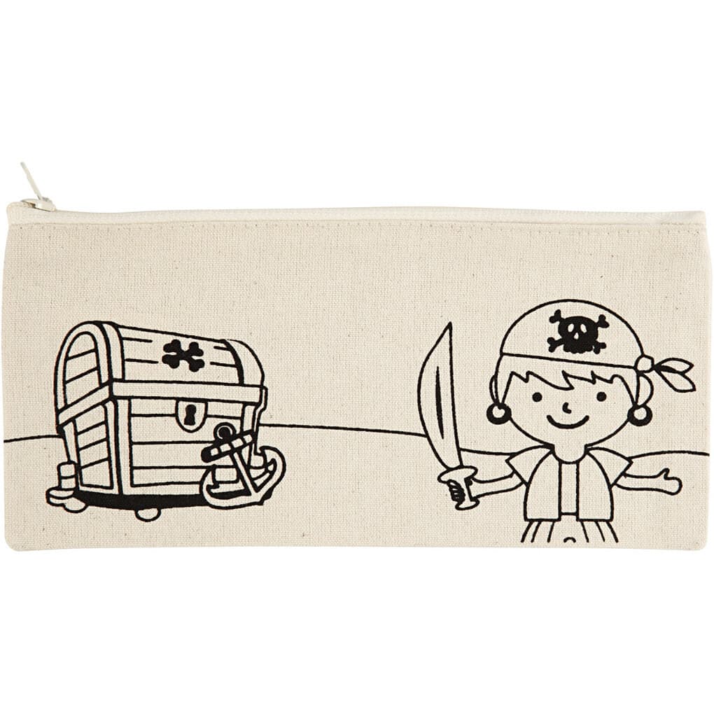 Creativ Company Mäppchen, Piraten, Größe 21x9 cm, 245 g, Hellnatur, 1 Stk