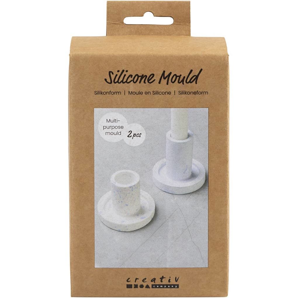 Creativ Company Silikonform, Kerzenhalter, H 6,5+7,5 cm, D 7,3 cm, 100+120 g, 2 Stk