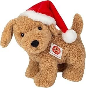 Teddy Hermann 946144 - Hund mit Weihnachtsmütze, 20 cm, Plüschtier