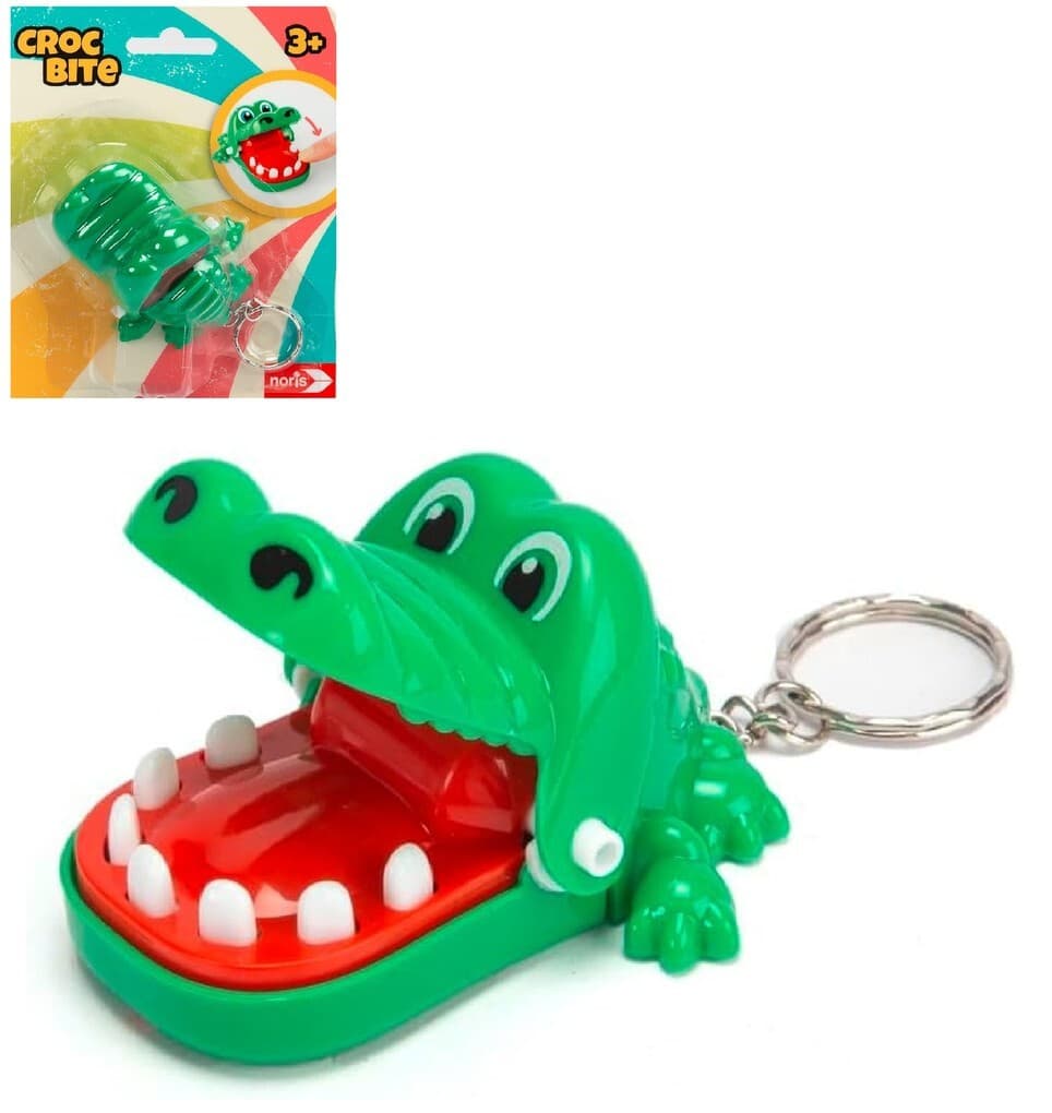 NORIS 606132081 - CROCBITE, Mini beißendes Krokodil, Schlüsselanhänger