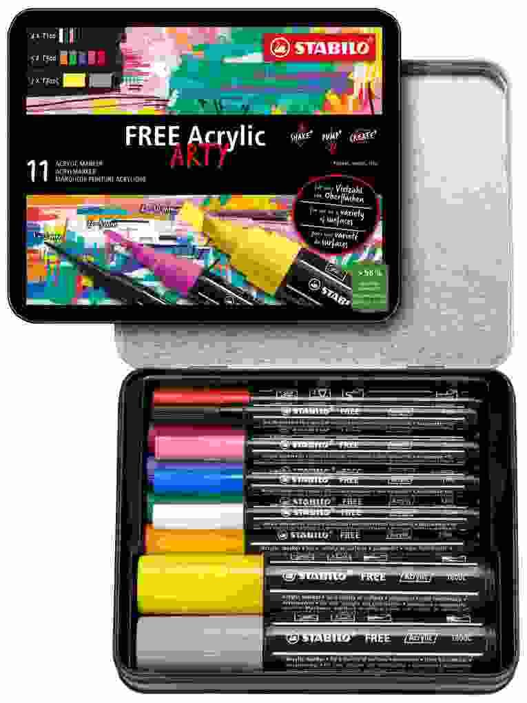 STABILO Acrylmarker FREE Acrylic, 11er Set, Starter Kit, Kit