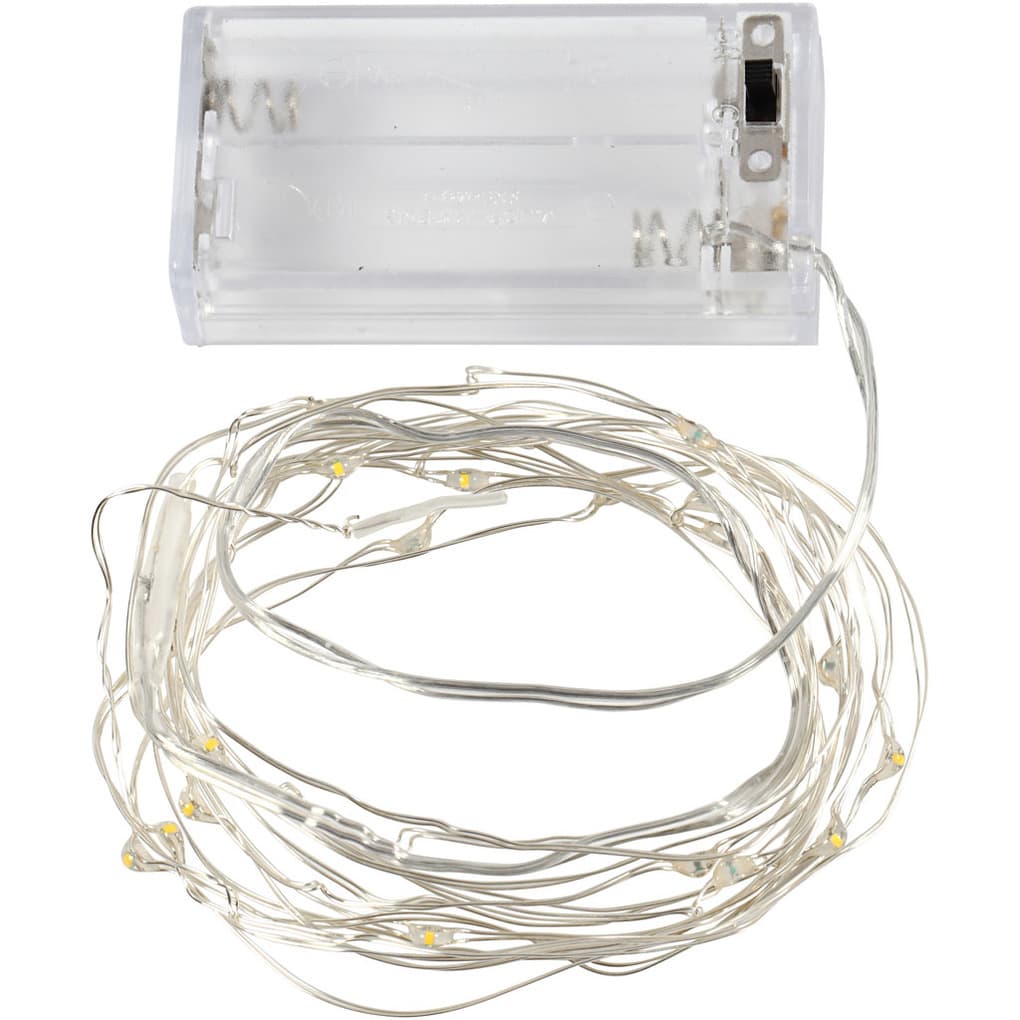 Creativ Company LED Lichterkette, L 3,15 m, Silber, 1 Stk