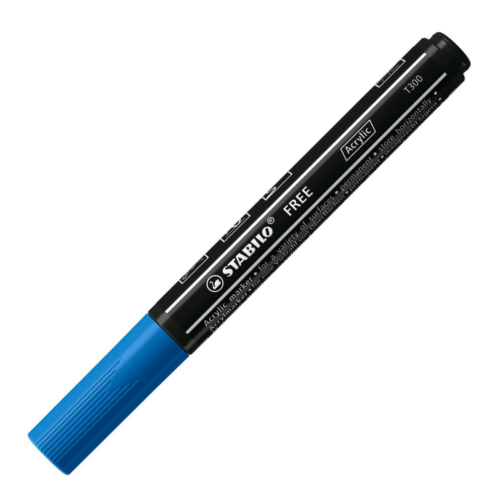 Acrylmarker, STABILO FREE Acrylic T300, Strichbreite 2-3 mm, dunkelblau