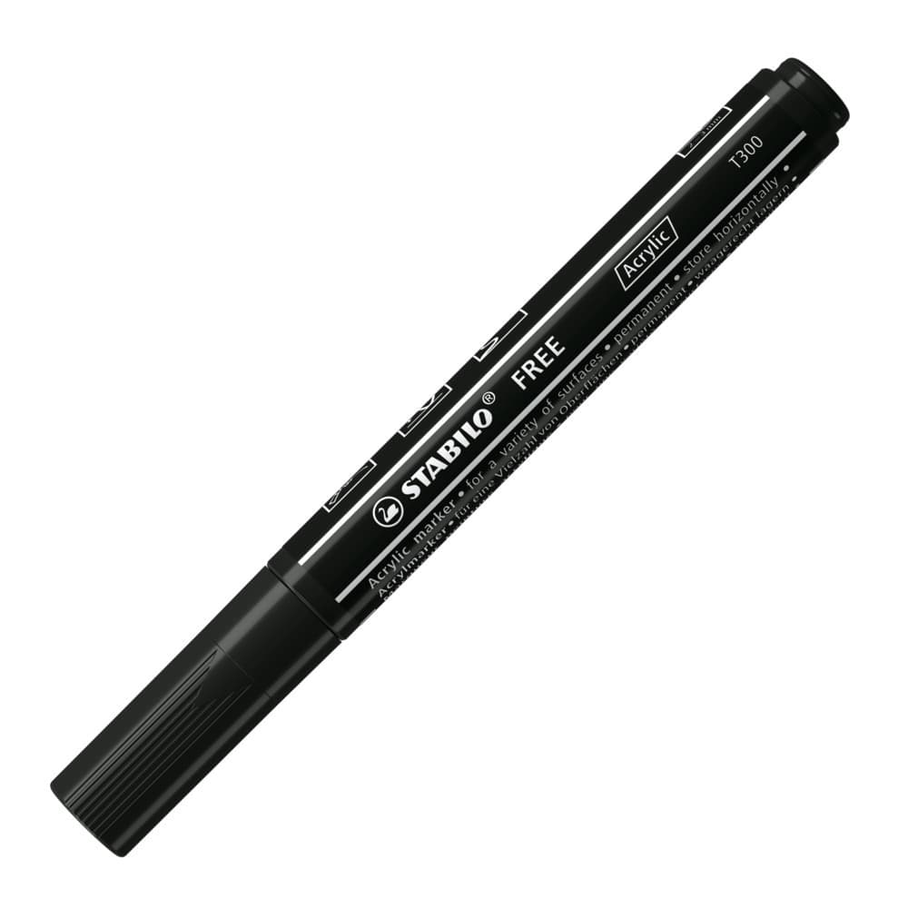 Acrylmarker, STABILO FREE Acrylic T300, Strichbreite 2-3 mm, schwarz