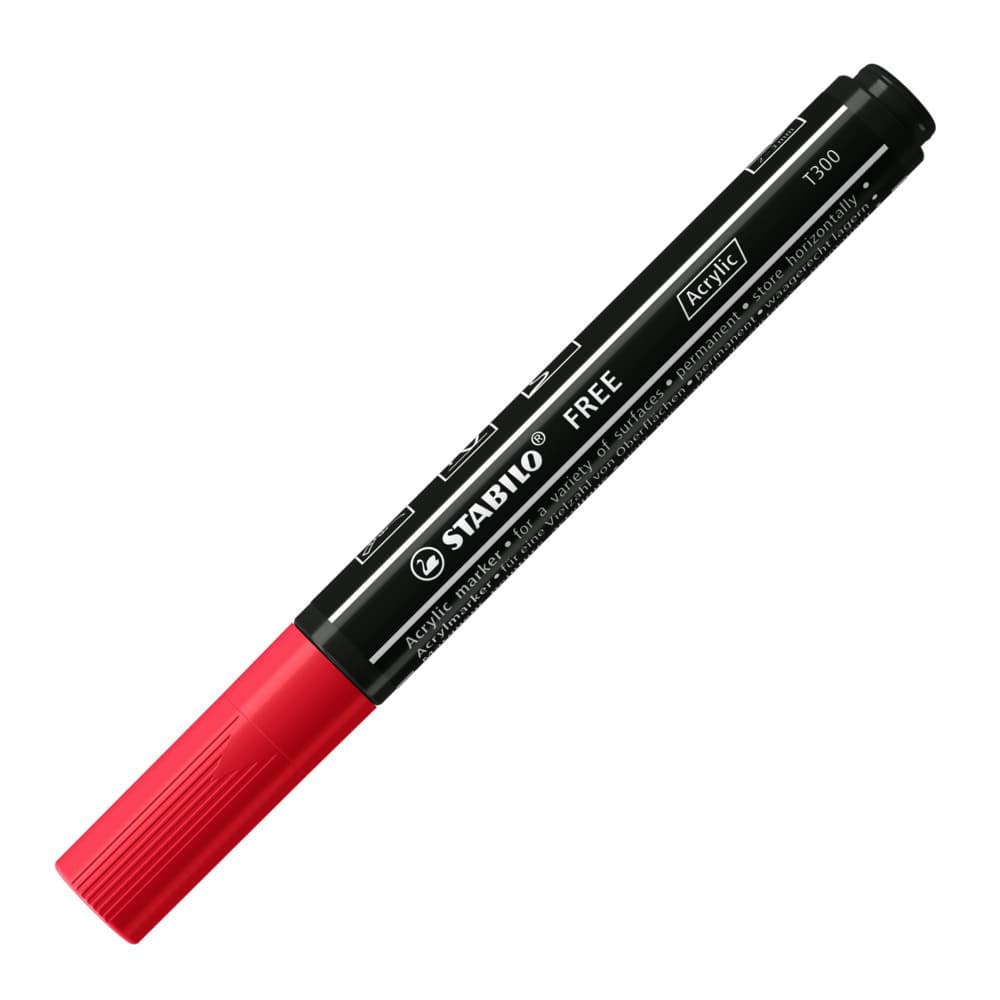 Acrylmarker, STABILO FREE Acrylic T300, Strichbreite 2-3 mm, karmin