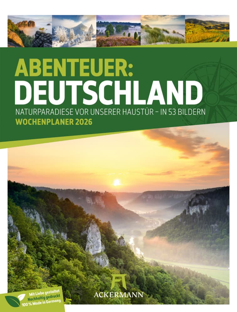 Abenteuer Deutschland Wochenplaner Kalender 2026 | Naturparadiese