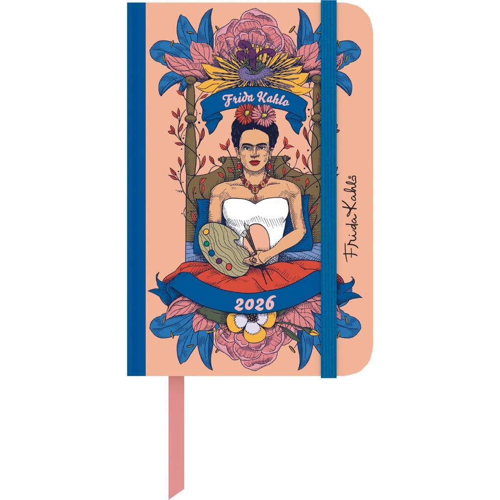 Frida Kahlo Wochen-Notizkalender klein 2026 - Taschen-Kalender 9x14 cm - mit Verschlussband & Falttasche - Weekly