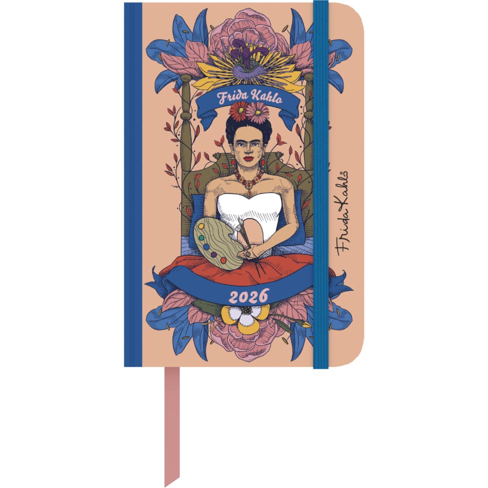 Frida Kahlo Wochen-Notizkalender klein 2026 - Taschen-Kalender 9x14 cm - mit Verschlussband & Falttasche - Weekly