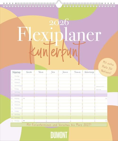 Flexiplaner kunterbunt 2026