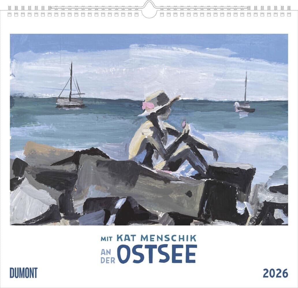 Mit Kat Menschik an der Ostsee 2026 - Kunstkalender - Spiralbindung - Format 38 x 35,5 cm