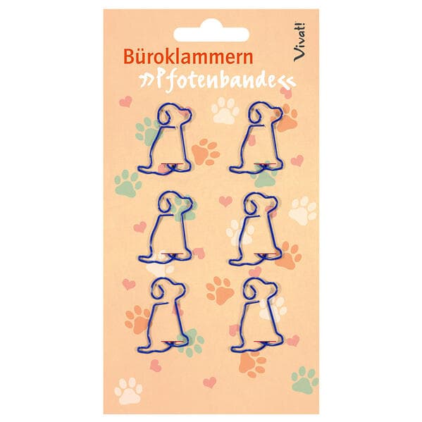 6er-Set Büroklammern 'Pfotenbande'