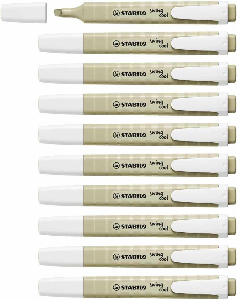 STABILO Textmarker swing cool NatureCOLORS, 10er Set, schlammgrün