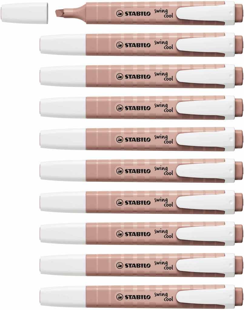 STABILO Textmarker swing cool NatureCOLORS, 10er Set, umbra