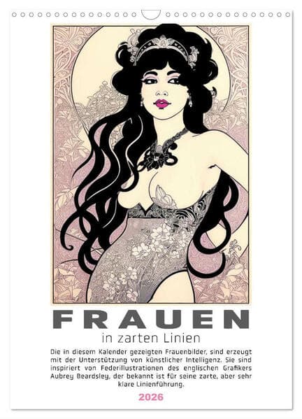 Frauen in zarten Linien (Wandkalender 2026 DIN A3 hoch), CALVENDO Monatskalender