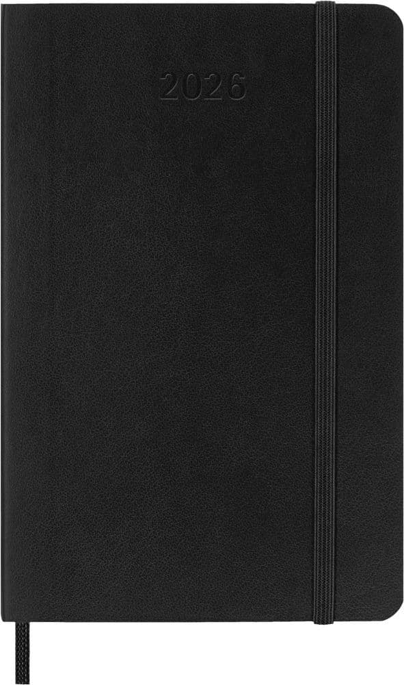 Moleskine 12 Monate Tagesnotizkalender 2026, P/A6, 1 Tag = 1 Seite, Weicher Einband, Schwarz