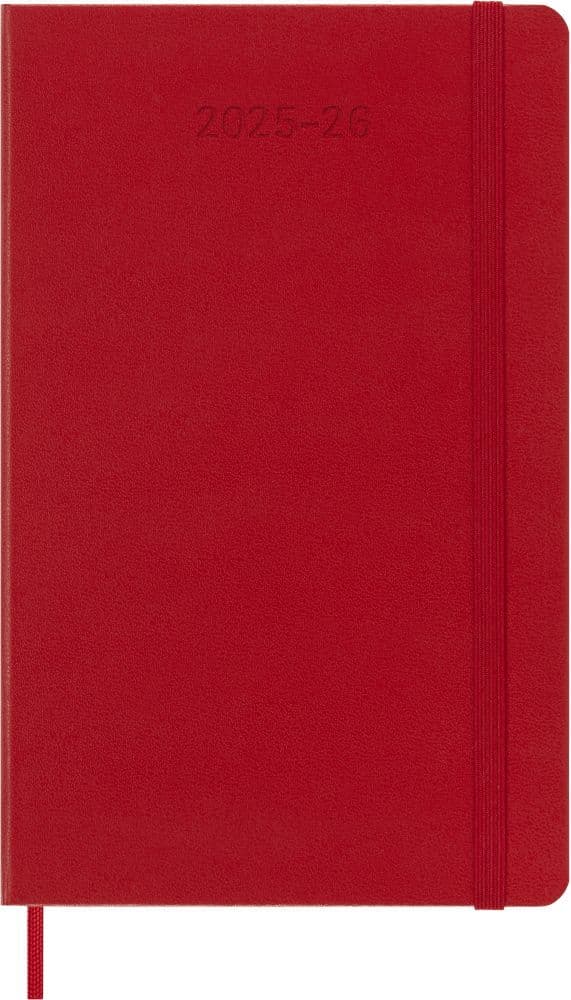 Moleskine 18 Monate Wochen Notizkalender 2025/2026, L/A5, 1 Wo = 1 Seite, Rechts linierte Seite, Fester Einband, Scharlachrot