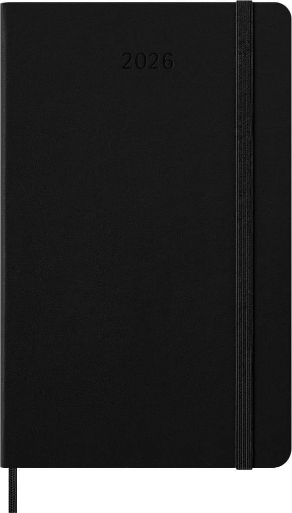 Moleskine 12 Monate Pro Wochen Notizkalender 2026, Pro Large/A5, 1 Wo = 2 Seiten, vertikal, Spalten für Notizen, fester Einband, Schwarz