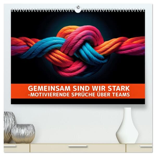 Gemeinsam sind wir stark - motivierende Sprüche über Teams (hochwertiger Premium Wandkalender 2026 DIN A2 quer), Kunstdruck in Hochglanz