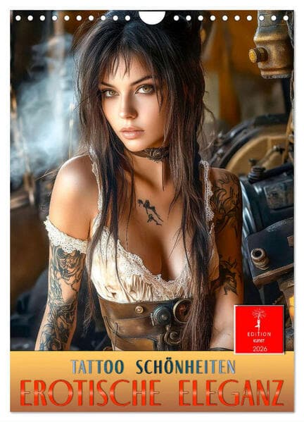 Tattoo Schönheiten - erotische Eleganz (Wandkalender 2026 DIN A4 hoch), CALVENDO Monatskalender