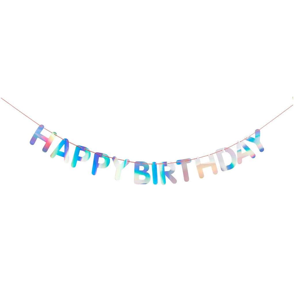 Girlande Happy Birthday, Irisierend FSC MIX, 5m