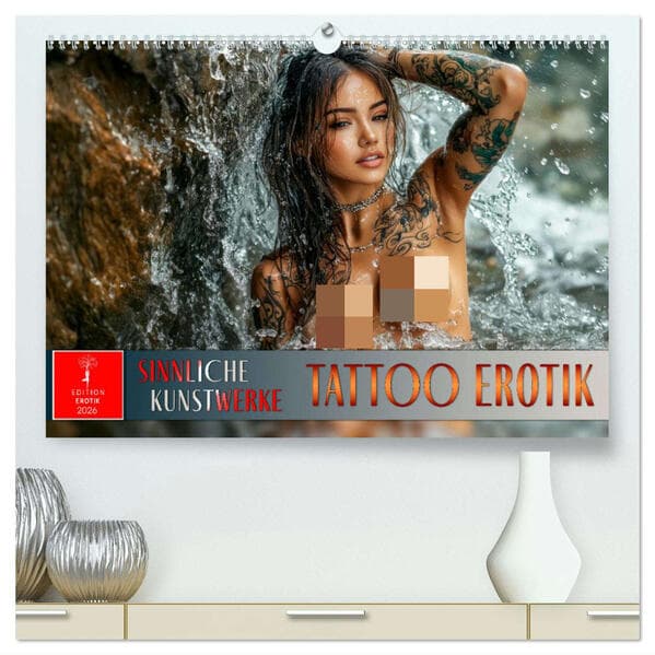 Tattoo Erotik - Sinnliche Kunstwerke (hochwertiger Premium Wandkalender 2026 DIN A2 quer), Kunstdruck in Hochglanz