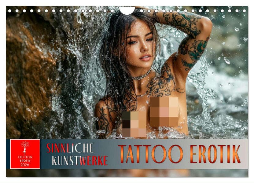 Tattoo Erotik - Sinnliche Kunstwerke (Wandkalender 2026 DIN A4 quer), CALVENDO Monatskalender