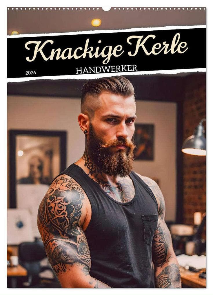 Knackige Kerle - Handwerker (Wandkalender 2026 DIN A2 hoch), CALVENDO Monatskalender