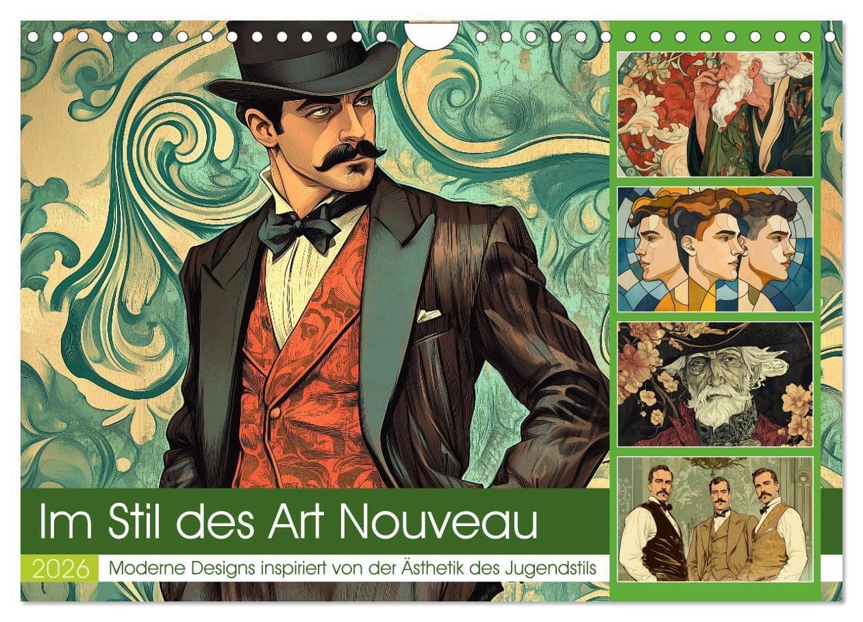 Im Stil des Art Nouveau (Wandkalender 2026 DIN A4 quer), CALVENDO Monatskalender