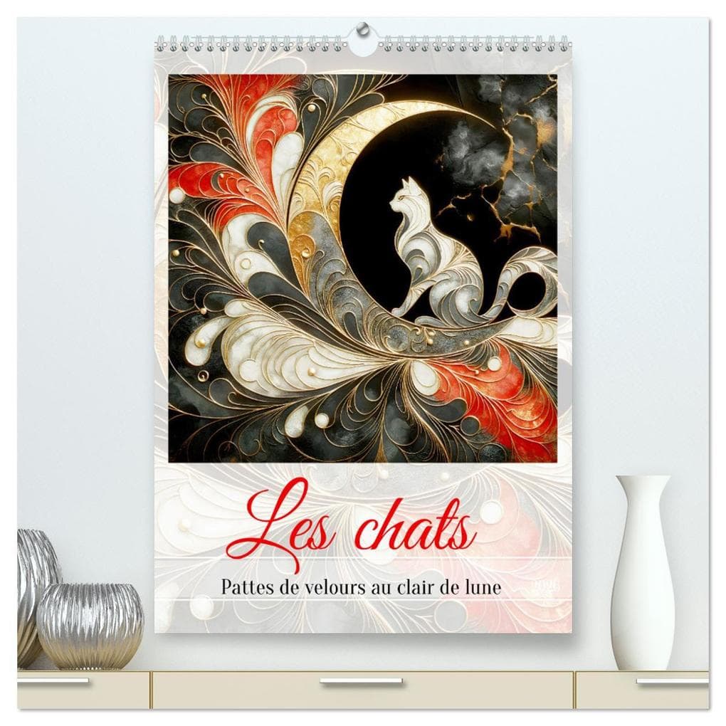 Les chats - Pattes de velours au clair de lune (Calendrier mural 2026 DIN A2 horizontal) calendrier de bureau