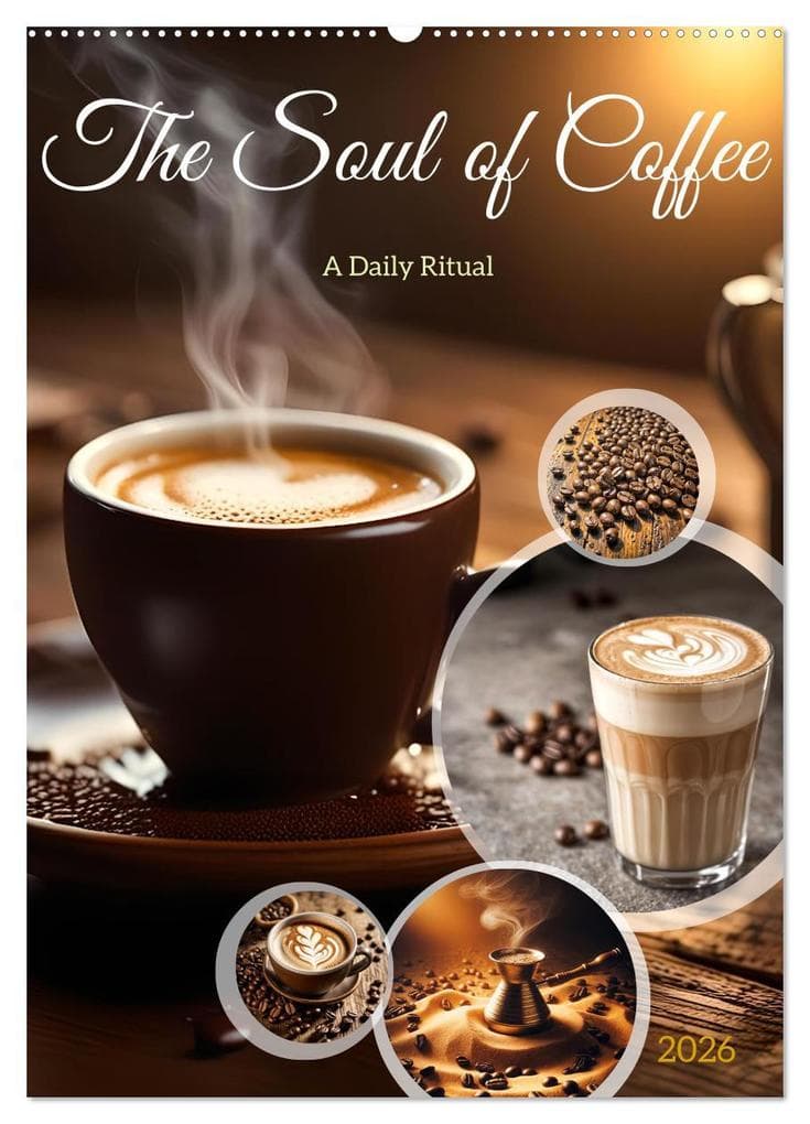 The Soul of Coffee - A Daily Ritual (Wall Calendar 2026 DIN A2 portrait), CALVENDO 12 Month Wall Calendar