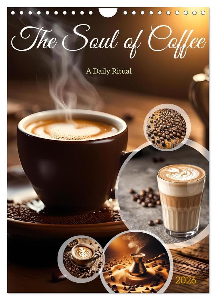 The Soul of Coffee - A Daily Ritual (Wall Calendar 2026 DIN A4 portrait), CALVENDO 12 Month Wall Calendar