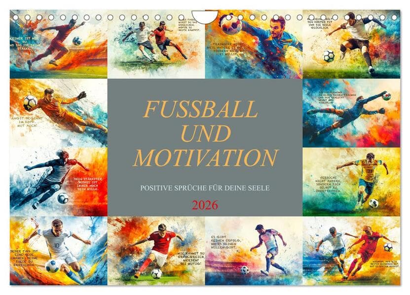 Fußball und Motivation (Wandkalender 2026 DIN A4 quer), CALVENDO Monatskalender