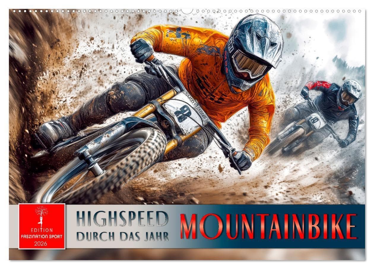 Mountainbike - Highspeed durch das Jahr (Wandkalender 2026 DIN A2 quer), CALVENDO Monatskalender