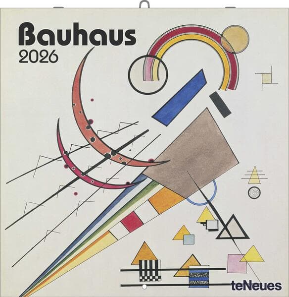 N NEUMANNVERLAGE - Bauhaus 2026 Broschürenkalender, 30x30cm, Wandkalender mit ausgewählten Kunstwerken, internationalen Feiertagen, Mondphasen und viel Platz für Notizen