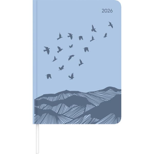 Alpha Edition - Lady Journal Grande Deluxe Sky 2026 Taschenkalender A5 (15×21 cm) mit 128 Seiten & Tucson-Einband mit Motivprägung, Weekly-Planer mit Bucket List