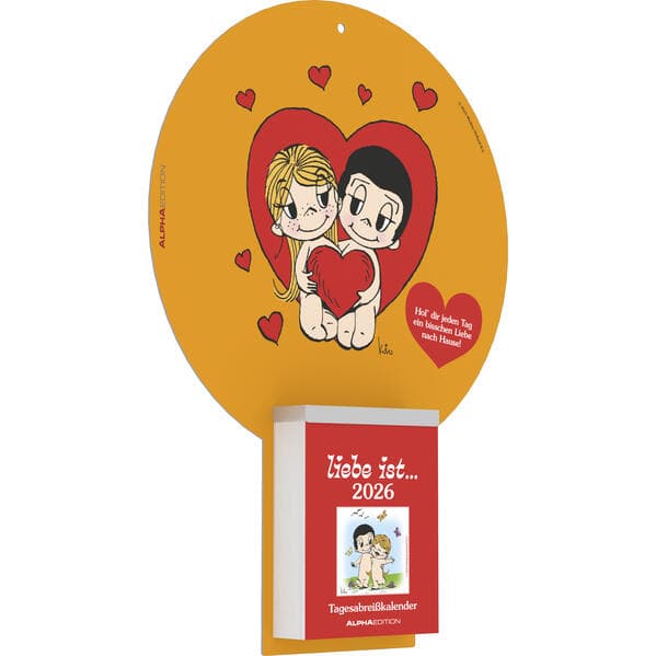 liebe ist... 2026 Tagesabreißkalender - Rückwand 22,5x31,5 - Block 8,1x10,6