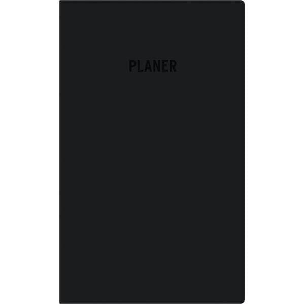 Zettler Taschenplaner 1M/2S schwarz 2026 - Monatsplaner 10 × 16 cm, 32 Seiten, 1 Monat auf 2 Seiten, Stundeneinteilung 8-19 Uhr, Arbeitstage- & Wochenzählung, Adressheft, Kunststoffeinband, FSC