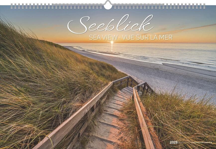Seeblick 2026 - Bildkalender quer 49,5x33 cm - Sea View - die schönsten Strandbilder - Landschaftskalender - Wandkalender - Wandplaner