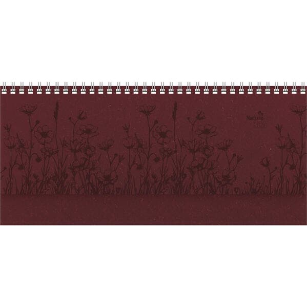 Tisch-Querkalender Nature Line Flower 2026 - Tisch-Kalender - Büro-Kalender quer 29,7x13,5 cm - 1 Woche 2 Seiten - Umwelt-Kalender - mit Hardcover