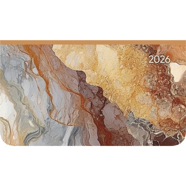 Ladytimer Pad Marble 2026 - Taschen-Kalender 15,6x9 cm - Fliesen - Weekly - 128 Seiten - Notiz-Buch - Alpha Edition